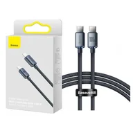 Kable USB - Baseus Kabel przewód USB-C PD 2.0 120cm Baseus Crystal CAJY000601 Quick Charge 3.0 5A z obsługą szybkiego ładowania 100W - miniaturka - grafika 1
