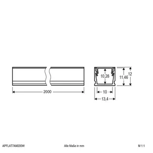 LEDart EVN EVN APFLAT7 aluminium 200cm, U, biały - Akcesoria do oświetlenia - miniaturka - grafika 1