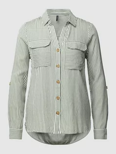 Koszule damskie - Bluzka koszulowa z nakładanymi kieszeniami z patką na piersi model ‘BUMPY’ - grafika 1