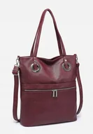 Torebki damskie - Pojemna Praktyczna Torebka Damska Bordowa Torba LUIGISANTO Shopper A4 - miniaturka - grafika 1