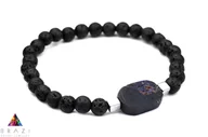 Bransolety męskie - Bransoletka Męska Lawa I Sodalit - miniaturka - grafika 1