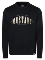 Bluzy męskie - Mustang Męska bluza nierozpinana Mężczyźni Bawełna niebieski nadruk, S - miniaturka - grafika 1