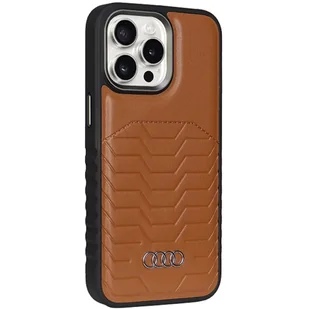 Audi Synthetic Leather MagSafe iPhone 14 Pro 6.1" brązowy/brown hardcase AU-TPUPCMIP14P-GT/D3-BN - Etui i futerały do telefonów - miniaturka - grafika 5