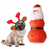 Zabawki dla psów - Zabawka dla psa świąteczny MIKOŁAJ GUMOWA zabawka piszcząca na święta - miniaturka - grafika 1