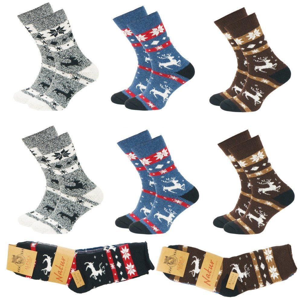 6X Skarpety Męskie Wełniane Ciepłe Grube Alpaka 40-43 - Sma6-575-40-43