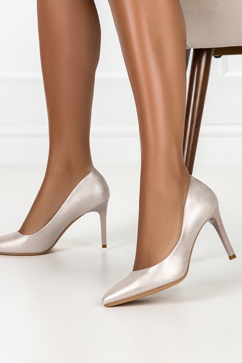 Szpilki Sergio Leone damskie błyszczące złote 1339-Z-38