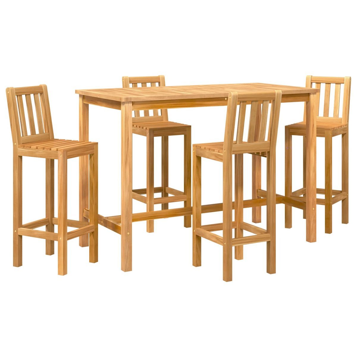 vidaXL zestaw barowy na zewnątrz 5 pcs naturalny Lite drewno teakowe