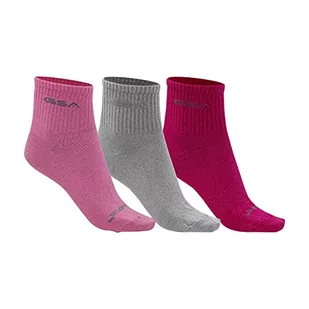 GSA GSA Unisex dzieci Gsa Organicplus + 500 dzieci skarpety ćwiartki skarpety Różowo-szary-fuksja 2.5-7 8316053 - Skarpetki damskie - miniaturka - grafika 1