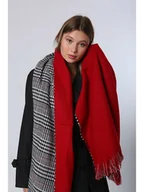 Apaszki i szaliki damskie - Lucky Bees Szal w kolorze czerwono-czarnym - 185 x 70 cm - miniaturka - grafika 1