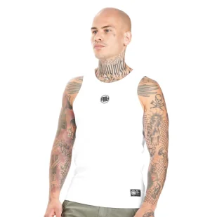 Tank Top Pit Bull Rib Small Logo - Biały - Odzież taktyczna i umundurowanie - miniaturka - grafika 1