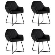 Krzesła - vidaXL Krzesła jadalniane, 4 szt., czarne, aksamitne - miniaturka - grafika 1