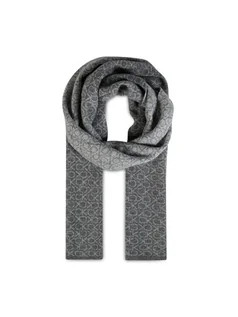 Czapki i chusty sportowe damskie - Calvin Klein Szal Ck Monogram Wool Scarf 30x180 K50K509703 Szary - grafika 1