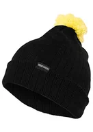 Czapki damskie - Urban Classics Unisex nauszniki czapka zimowa Neon Contrast Bobble Beanie, Black/Yellow, jeden rozmiar - miniaturka - grafika 1