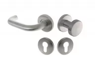 Klamki - Klamko-gałka PURE 8100/3020/6501 6612PZ stal nierdzewna lewa trzp. 8 mm, z tarczką okrągłą na wkładkę - miniaturka - grafika 1