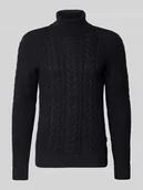 Swetry męskie - Sweter z dzianiny z golfem model ‘BASIM’ - miniaturka - grafika 1