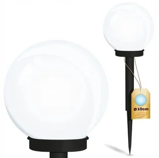 BIAŁA KULA WBIJANA LAMPA SOLARNA DUŻA LAMPKA OGRODOWA LAMPKI SOLARNE LED - Lampy ogrodowe - miniaturka - grafika 1