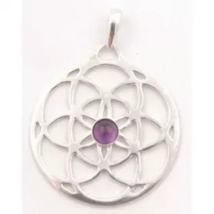 Sotis Jajo życia z ametystem, nieoksydowane Ag925, 5g - Wisiorki - miniaturka - grafika 1