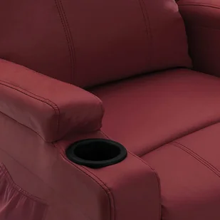 Lumarko Podnoszony rozkładany fotel masujący kolor wina sztuczna skóra! - Fotele - miniaturka - grafika 8