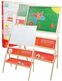 Tablica Dwustronna Edukacyjna Magnetyczna Kredowa Beluga 107x66 - Tablice dla dzieci - miniaturka - grafika 1