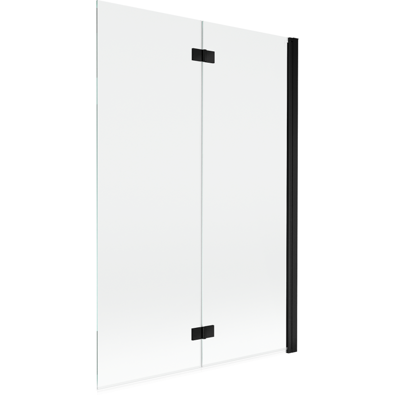 Mexen Mist parawan nawannowy 2-skrzydłowy prawy 120 x 150 cm, transparent, czarny - 8A9-120-002-70-00-P