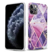 Etui i futerały do telefonów - Pokrowiec Etui Do Apple iPhone 11 PRO MAX w Fioletowe Fale Marmur No. 14 Obudowa Case Cover Silikon Plecki Cadorabo - miniaturka - grafika 1