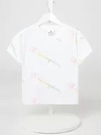 Koszulki dla dziewczynek - T-shirt z wzorem z logo - miniaturka - grafika 1