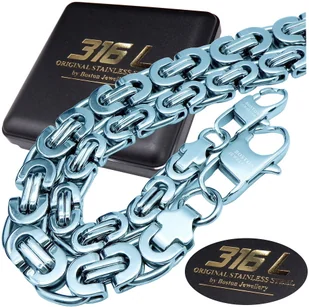 SREBRNY ŁAŃCUSZEK NA SZYJĘ + BRANSOLETKA SPLOT KRÓLEWSKI STAL CHIRURGICZNA - Bransoletki - miniaturka - grafika 1