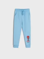 Spodnie i spodenki dla chłopców - Sinsay - Spodnie dresowe jogger Spiderman - niebieski - miniaturka - grafika 1