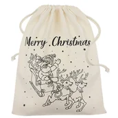 Ozdoby bożonarodzeniowe - ŚWIĄTECZNY WOREK PREZENTOWY POD CHOINKE NA GWIAZDKĘ MIKOŁAJKI ŚWIĘTA SANIE - miniaturka - grafika 1