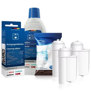 Zestaw Bosch, Filtr Aqualogis AL-Inte 3szt, Siemens Tabletki TZ80001, Bosch Odkamieniacz 311968 500ml - Akcesoria i części do ekspresów do kawy - miniaturka - grafika 1