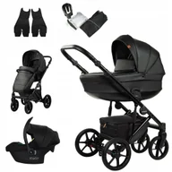 Wózki dziecięce - Wózek Dziecięcy MOMMO DELUXE 3w1 Czarna Ekoskóra - miniaturka - grafika 1