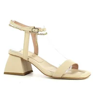 Sandały damskie - Beżowe sandały damskie CARINII - Carinii - miniaturka - grafika 1