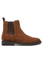Sztyblety męskie - Tommy Hilfiger Sztyblety Flexible Hilfiger Suede Chelsea FM0FM05102 Brązowy - miniaturka - grafika 1