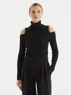 Swetry damskie - Fracomina Golf FS25WT7020K559Q7 Czarny Slim Fit - miniaturka - grafika 1