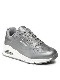 SKECHERS Sneakersy Rose Bold 73691/GUN Srebrny - Sneakersy damskie - miniaturka - grafika 1