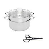 Noże kuchenne - Zestaw Garnek z funkcją gotowania na parze z pokrywką, 8,3l Kohersen + wielofunkcyjne nożyce kuchenne - miniaturka - grafika 1