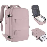 Plecaki - PLECAK PODRÓŻNY DO SAMOLOTU PODRĘCZNY WYTRZYMAŁY PUDROWY RÓŻ - miniaturka - grafika 1