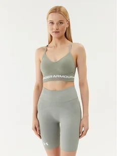 Under Armour Biustonosz sportowy Ua Seamless Low Long Bra 1357719 Zielony Compression Fit - Bielizna sportowa damska - miniaturka - grafika 1