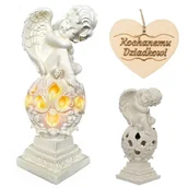 Lampiony i znicze - ZNICZ dla DZIADKA ANIOŁ SOLARNY do ogrodu lub na grób - miniaturka - grafika 1