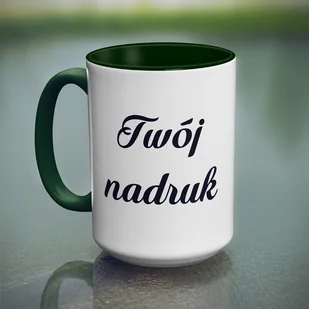 Duży kubek XXL z zielonym wnętrzem i uszkiem z Twoim nadrukiem - Kubki - miniaturka - grafika 1