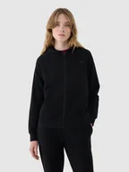 Bluzy damskie - Bluza dresowa rozpinana damska 4F 4FWMM00TSWSF1763-20S Czarny - miniaturka - grafika 1