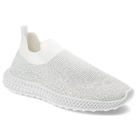 Półbuty damskie - Białe Półbuty S.Barski Modne Sportowe Obuwie Damskie - miniaturka - grafika 1