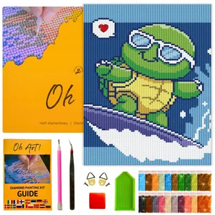 Haft Diamentowy ramka dla dzieci Diamond Painting Mozaika 20x30 cm OhArt - Zabawki kreatywne - miniaturka - grafika 1