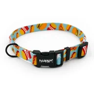 Szelki dla psów - Obroża dla Psa Regulowana Doggy Foodie, wąska 2 cm, dla mniejszych psów i szczeniaków, czarne okucia-L 34-44 cm - miniaturka - grafika 1