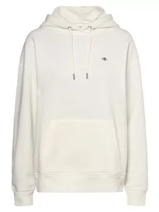 Gant - Damska bluza z kapturem, biały - Bluzy damskie - miniaturka - grafika 1
