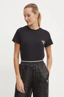 Koszulki sportowe damskie - Guess t-shirt ANN damski kolor czarny V4BI19 J1314 - miniaturka - grafika 1