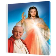 Ikony i obrazy sakralne - Obraz religijny na płótnie Jezus Ufam Tobie, Jezus Miłosierny, Ojciec Święty Jan Paweł II - miniaturka - grafika 1