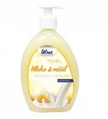 Mydła - Delko BLUE Mydło w płynie mleko i miód 500ml - miniaturka - grafika 1