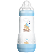 Butelki dla niemowląt - Butelka do karmienia Mam Baby Anti-colic Blue Bottle 320ml - miniaturka - grafika 1