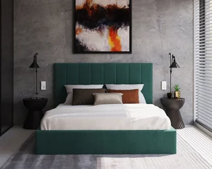 Łóżko tapicerowane COLORADO z pojemnikiem i stelażem podnoszonym - 90x200 - TRINITY - Turkusowy - Łóżka - miniaturka - grafika 1